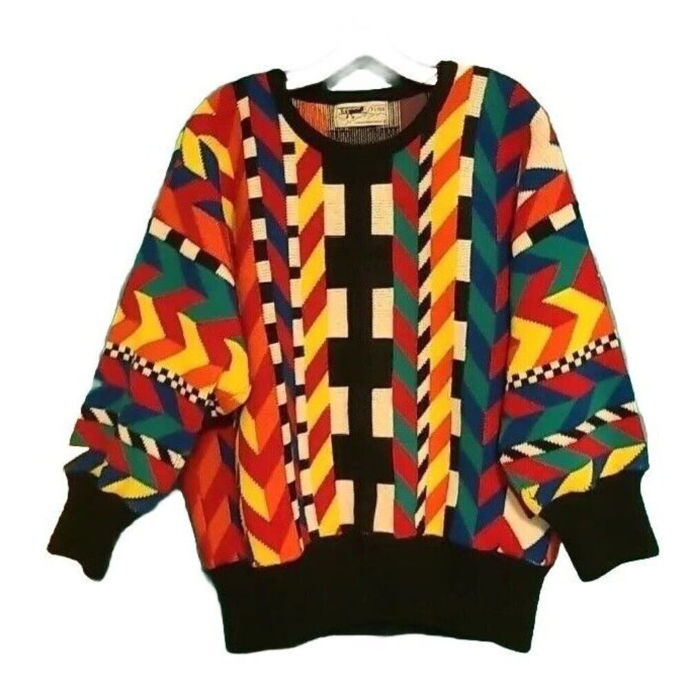 Vintage Flyers Flying‎ Sportswear Sweater  Size L 100% Acrylic Made In USA 90s